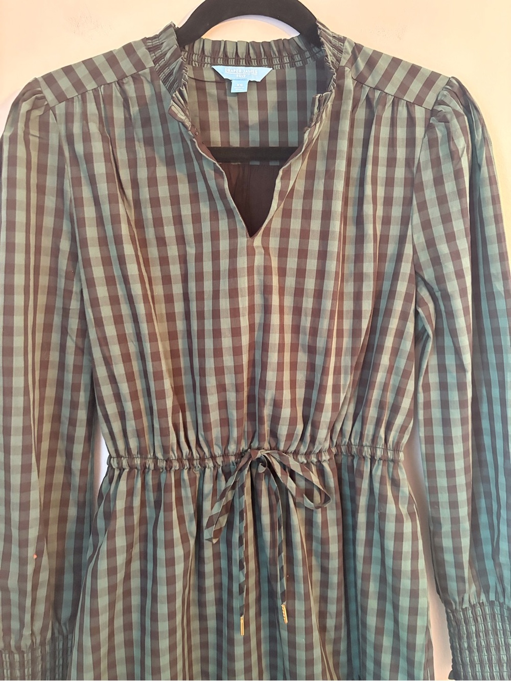 Draper James RSVP Checkered Tiered Dress NWOT Size XS - Picture 5 of 8